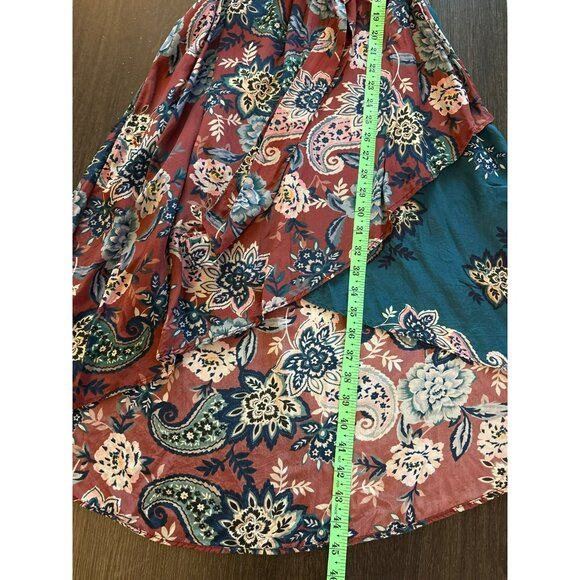 Sundance Paisley Dreams Floral Faux Wrap High-Low Hem Dress Size Petite Small - Picture 6 of 9